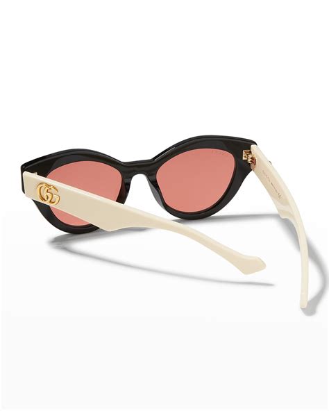 gucci cat-eye acetate eyeglasses brown|gucci 54mm cat eye sunglasses.